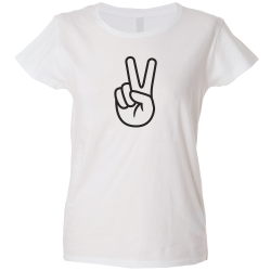 Camiseta mujer mano signo paz