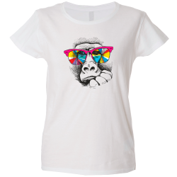 Camiseta mujer mono hipy