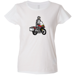 Camiseta mujer moto baúl