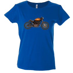 Camiseta mujer moto naranja