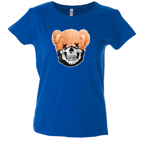 Camiseta mujer oso cubrebocas calavera