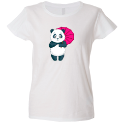 Camiseta mujer panda paraguas