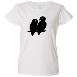 Camiseta mujer pareja aves