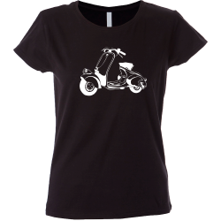 Camiseta mujer vespa sillín bajo