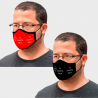 Mascarilla algodón orgánico reversible grande rojo y negra homologada con protección +90% personalizada