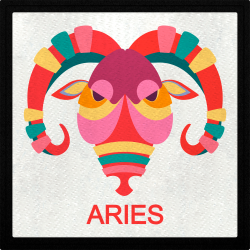 Parche cuadrado aries multicolor