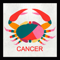 Parche cuadrado cáncer multicolor
