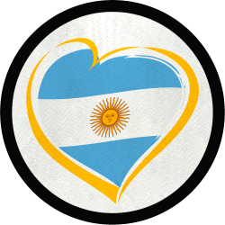 Parche redondo corazón bandera argentina