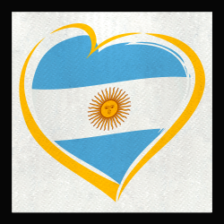 Parche cuadrado corazón bandera argentina