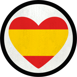 Parche redondo corazón bandera española