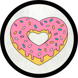 Parche redondo donut de corazón
