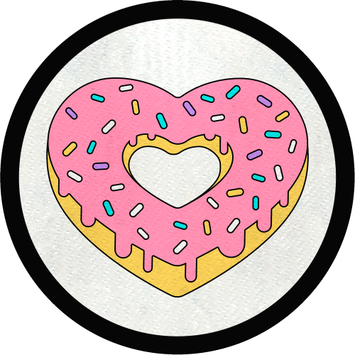 Parche redondo donut de corazón