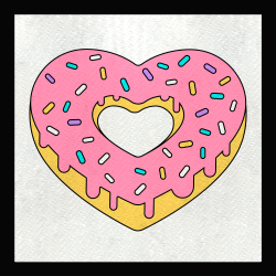 Parche cuadrado donut de corazón