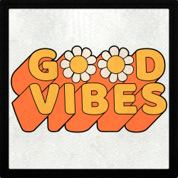 Parche cuadrado good vibes