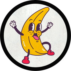 Parche redondo banana feliz