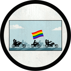 Parche redondo desfile de motos LGBTI