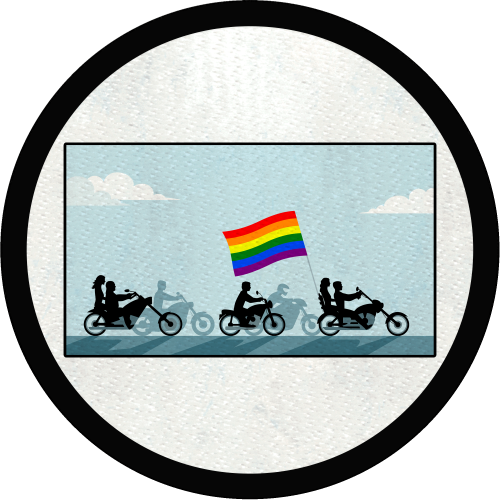 Parche redondo desfile de motos LGBTI