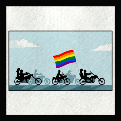 Parche cuadrado desfile de motos LGBTI