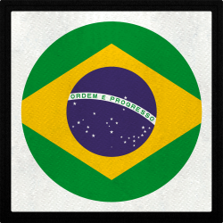 Parche cuadrado logo bandera de Brasil