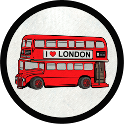 Parche redondo London bus