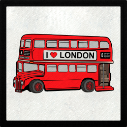 Parche cuadrado London bus