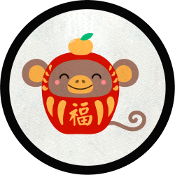 Parche redondo mono chino