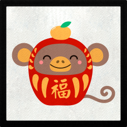 Parche cuadrado mono chino