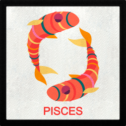 Parche cuadrado pisces multicolor