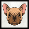 Parche cuadrado pug de frente