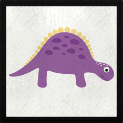 Parche cuadrado stegosaurus morado