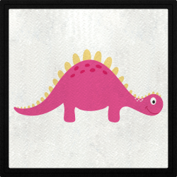 Parche cuadrado stegosaurus rosa