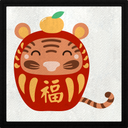 Parche cuadrado tigre chino