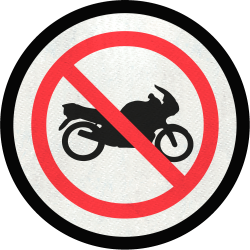 Parche redondo prohibido moto