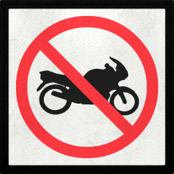 Parche cuadrado prohibido moto