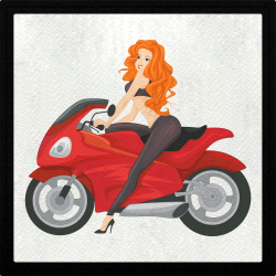 Parche cuadrado mujer en moto