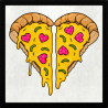 Parche cuadrado pizza corazón