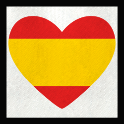 Parche cuadrado corazón bandera española