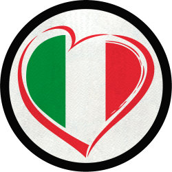 Parche redondo corazón bandera italiana