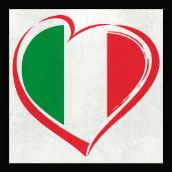 Parche cuadrado corazón bandera italiana