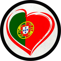Parche redondo corazón bandera portuguesa