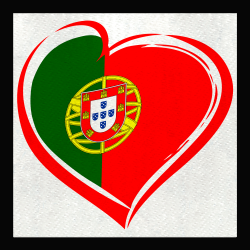Parche cuadrado corazón bandera portuguesa
