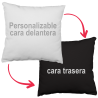 Cojín cuadrado 40x40cm personalizable delante y cara trasera negra
