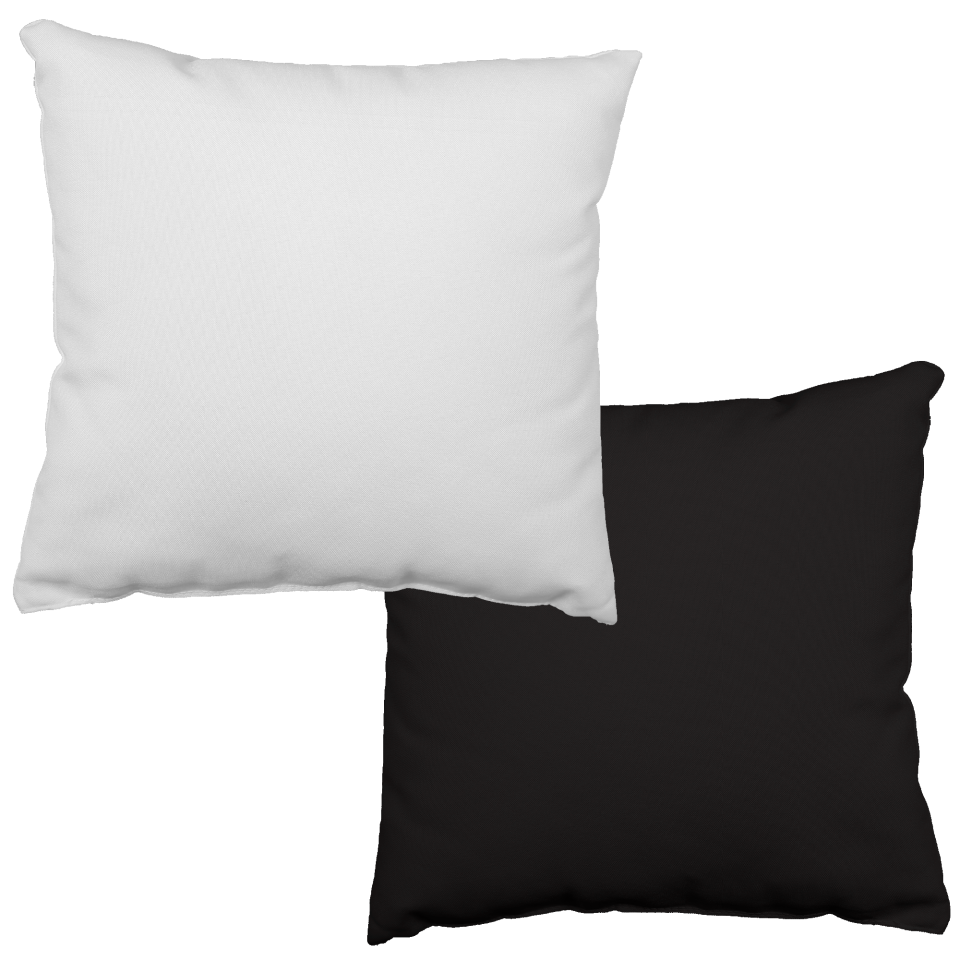 Cojín cuadrado 40x40cm personalizable delante y cara trasera negra