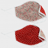 ascarilla algodón orgánico reversible mediana full dot dark red y ditsy flower pink homologada con protección +90%