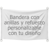 Bandera personalizable 90x60 cm con anillas y refuerzo