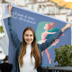 Bandera personalizable 120x100 cm con anillas y refuerzos