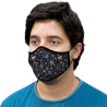 Mascarilla algodón orgánico reversible súper grande flores navy y camuflaje stone homologada con protección +90%