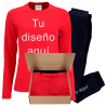 Conjunto pijama manga larga de mujer personalizado