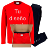 Conjunto pijama camiseta manga larga personalizado