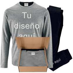 Conjunto pijama camiseta manga larga personalizado